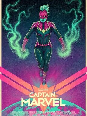 Mondo Poster - Captain Marvel Variant - 126 Of 325 - Jen Bartel 2019